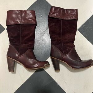 Vintage Zodiac Maroon Heeled Boots